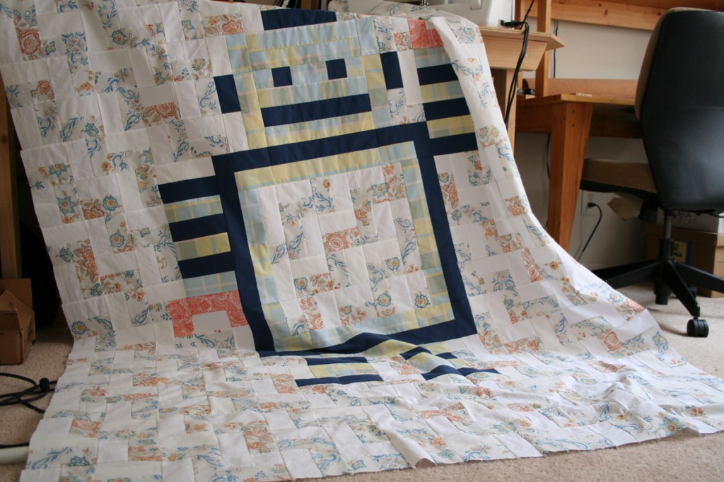 Finished robot quilt top