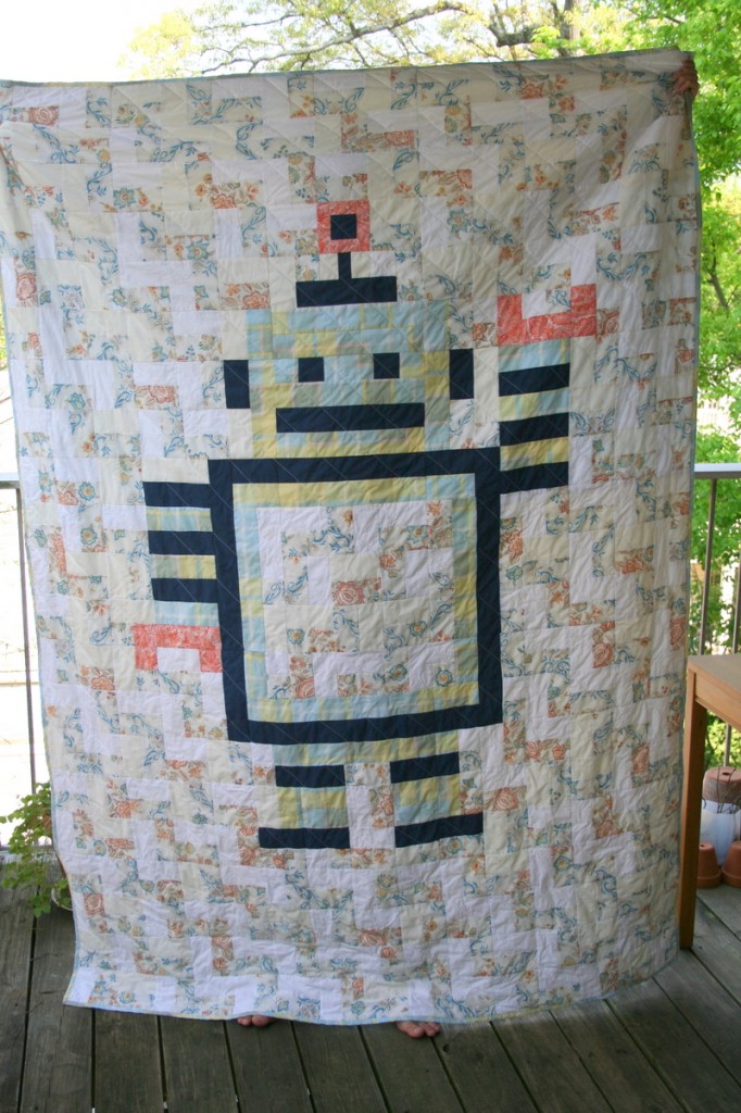 Robot quilt finished front