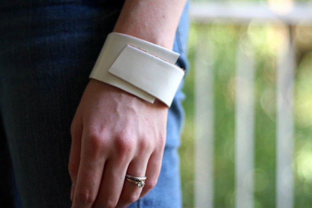 Painted leather cuff bracelet
