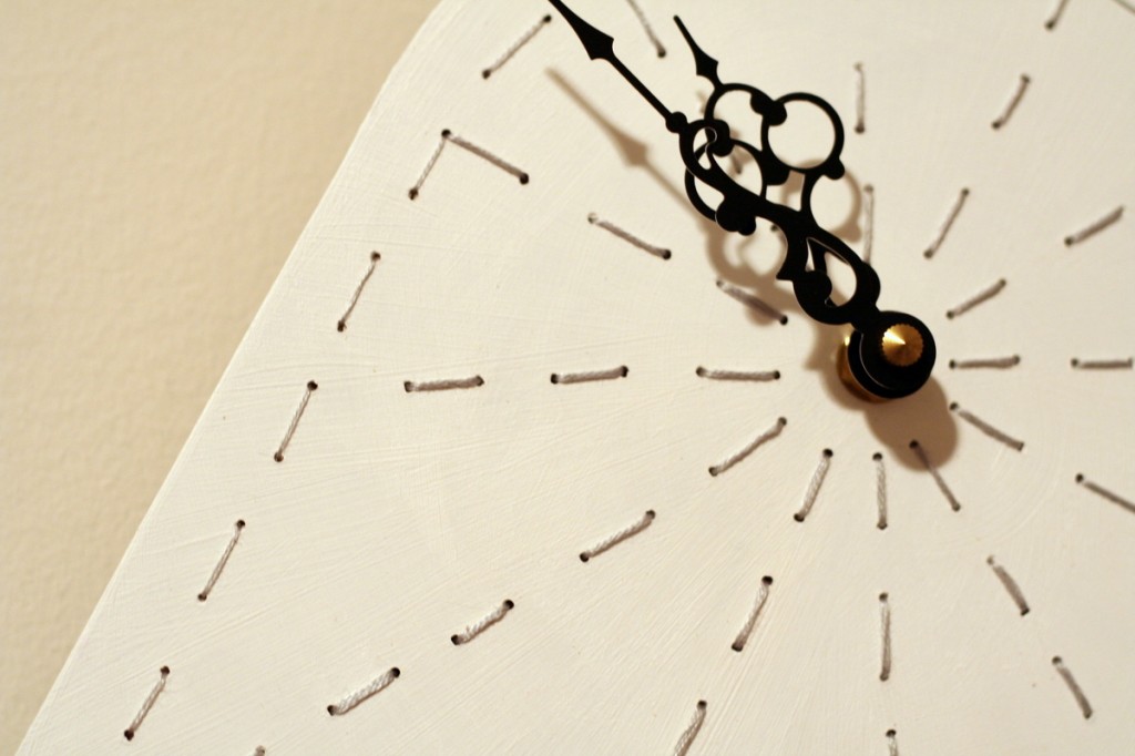 Stitched clock detail