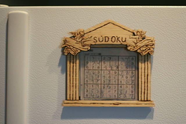 Sudoku temple refrigerator magnet