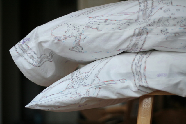 custom-designed tandem bike pillowcases