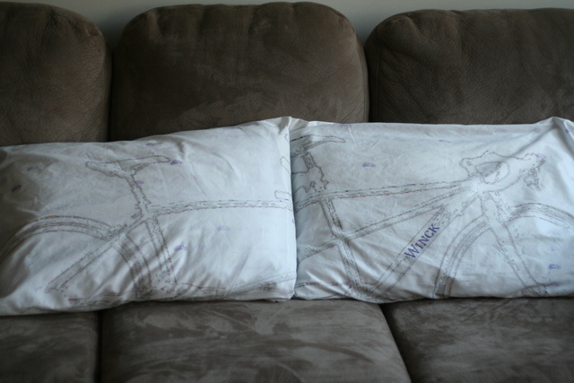 tandem bike pillowcase set