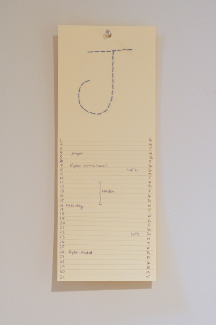 Simple stitched calendar - January