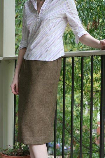 easy elastic waist fall wool skirt