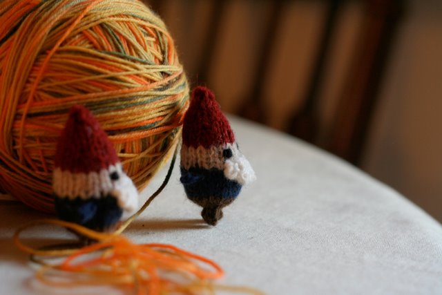tiny knitted gnomes