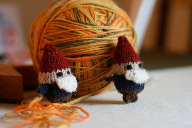tiny knitted gnomes