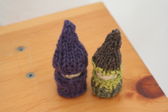 knitted cork gnomes