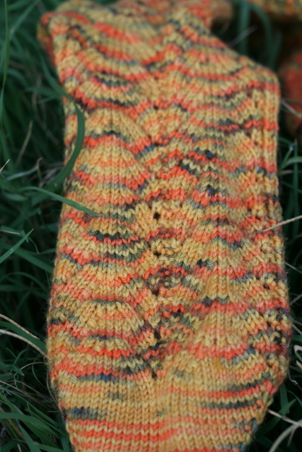 knitted sock detail
