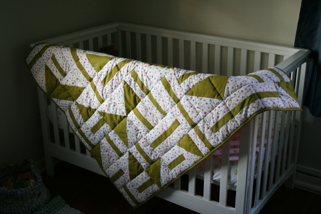 geometric baby quilt
