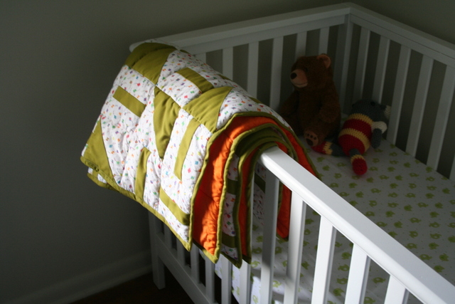 geometric baby quilt