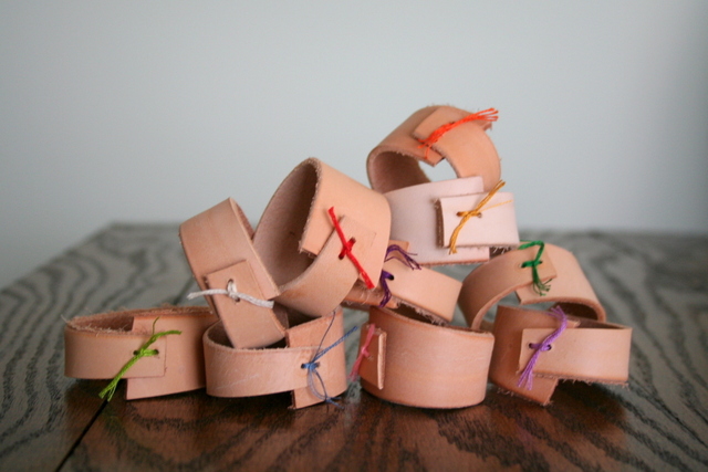 DIY leather napkin rings