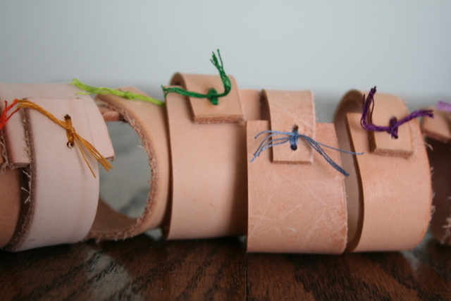 DIY leather napkin rings